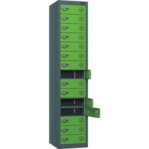 Powered Laptop Charging Locker With 15 Doors & 2-USBs - Pure Power