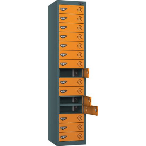 Powered Laptop Charging Locker With 15 Doors & 2-USBs - Pure Power