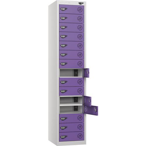 Powered Laptop Charging Locker With 15 Doors & 2-USBs - Pure Power