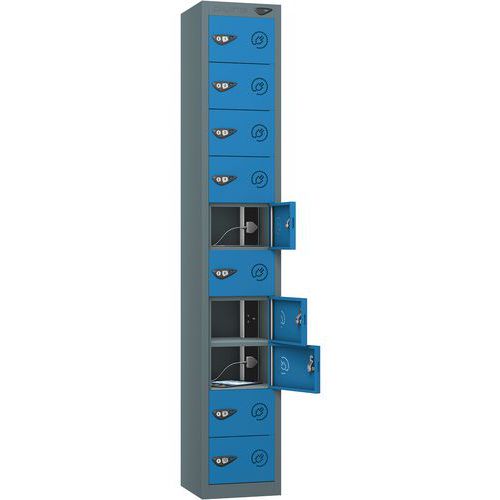 Powered Tablet Charging Locker - 10 Door & 3-Pin Plug - Pure Power