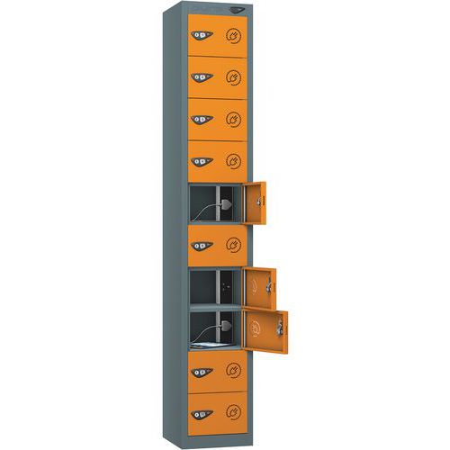 Powered Tablet Charging Locker - 10 Door & 3-Pin Plug - Pure Power