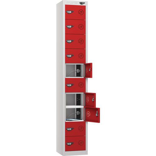 Powered Tablet Charging Locker - 10 Door & 3-Pin Plug - Pure Power