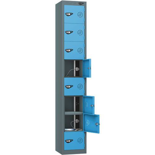 Powered Tablet Charging Locker With 8 Doors & 3-Pin Plug - Pure Power