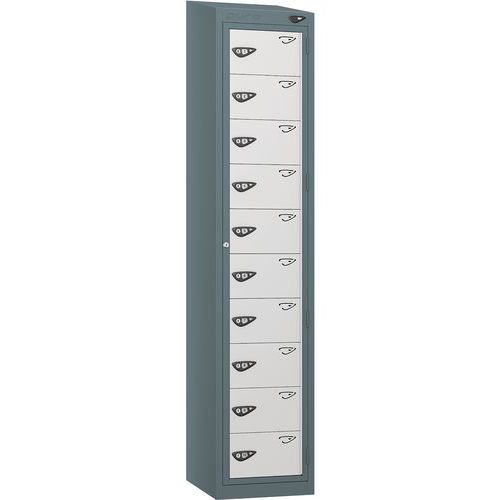 Carbon Zero 10-Door Sloped Top Garment Metal Storage Lockers - Pure