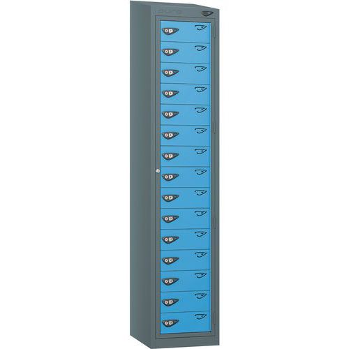Carbon Zero 15-Door Sloped Top Garment Metal Storage Lockers - Pure