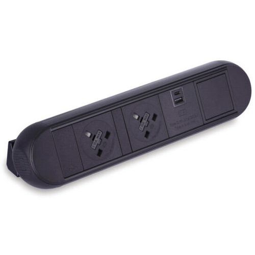 Black Desktop Power Module Accessory - 2 Plugs - USB-C - USB-A