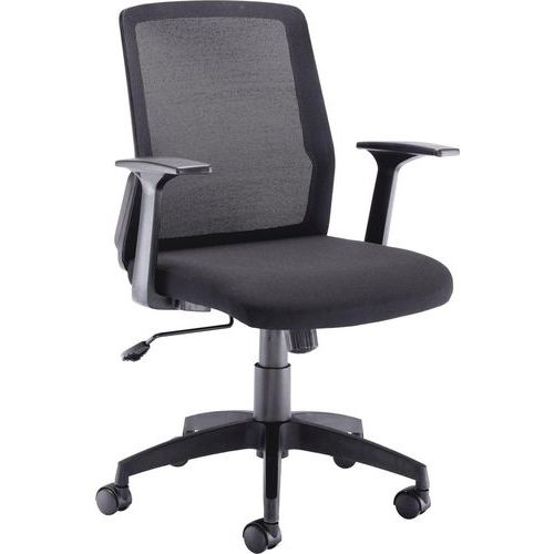 Black Home/Office Mesh Back Operator Chair - Fixed Arms - Denali