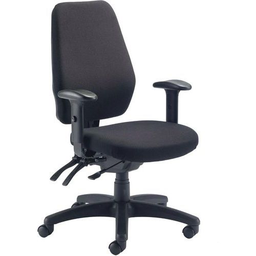 24-hour Ergonomic Operator Chair - Black Or Blue Fabric - Adjustable