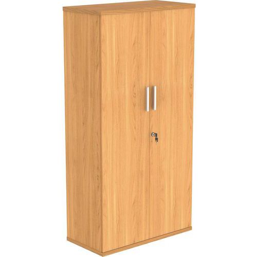 Grey Oak Office Cupboard With 3 Shelves - 1592mm High - FSC