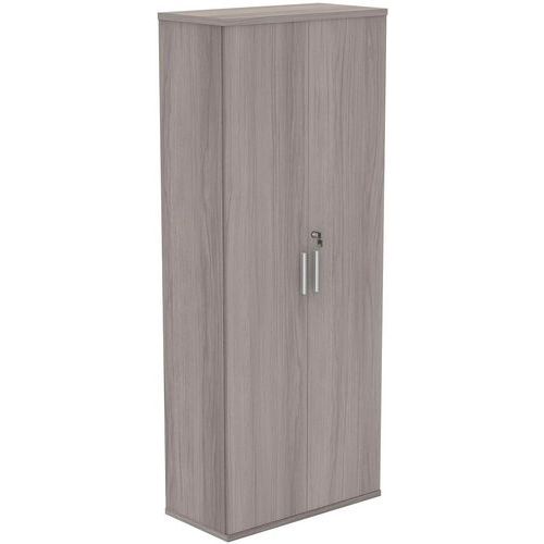 Grey Oak Office Cupboard With 4 Shelves - 1980mm High - FSC