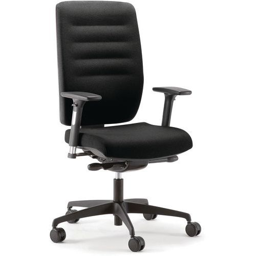 Black Fabric Heavy Duty Executive Chair - 3D Adjustable Arms - Bengal