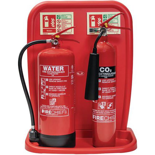 Firechief Double Stand Bundle - x2 Fire Extinguishers - CO2 & Water