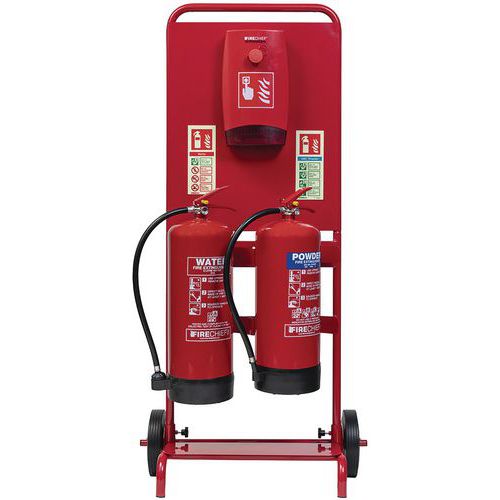 Firechief Worksite Kit - x2 Trolleys x3 Extinguishers & Battery Alarm