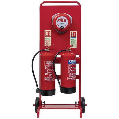 Firechief Worksite Kit - x2 Trolleys x3 Extinguishers & Manual Alarm