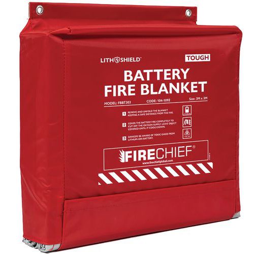 Firechief Tough Lithium Battery Fire Blanket - 3 x 3m - LithShield