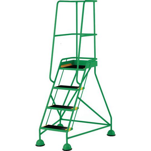4-Tread Mobile Anti-Slip Step Ladder & Guardrail - British Standard