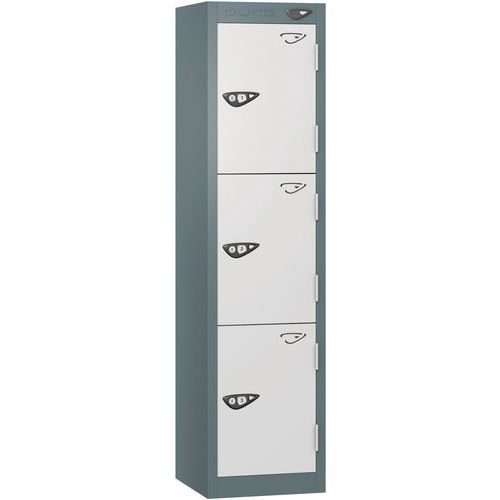 Pure 3-Door Carbon Zero Low School Locker - Cam Locks - 1200x300x450mm