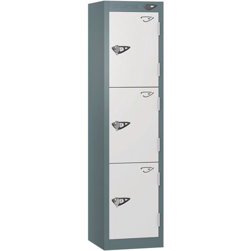 Pure 3-Door Carbon Zero Low School Locker - Hasp Lock - 1200x300x300mm