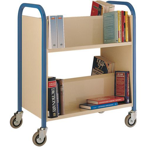 Library/Book Trolley With 2-3 Double-Sided Shelves - Tough Steel Frame