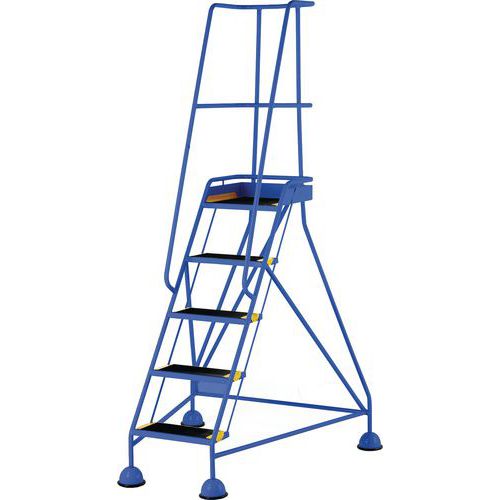 5-Tread Mobile Anti-Slip Step Ladder & Guardrail - British Standard