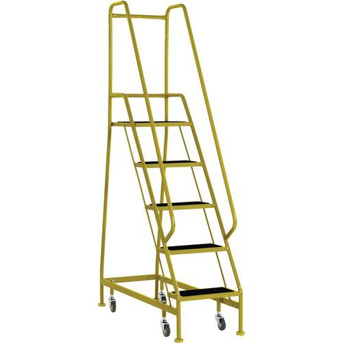 5-Tread Narrow Mobile Step Units With Guardrails & Anti-slip Steps