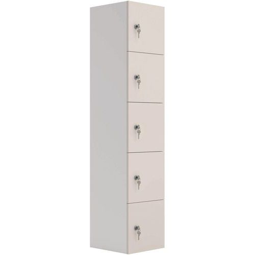 5-Door Storage Locker - Inner Shelf & Coat Hooks - 1800mm - Cam Lock