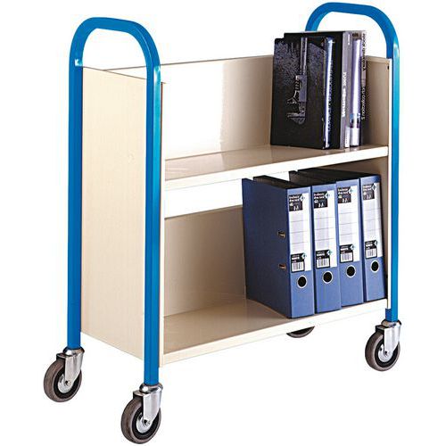 Library/Book Trolley With 2-3 Single-Sided Shelves - Tough Steel Frame