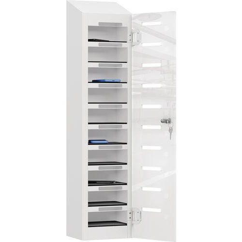 School Clear Door Mobile Phone Deposit Locker - 10 Compartments - Pure
