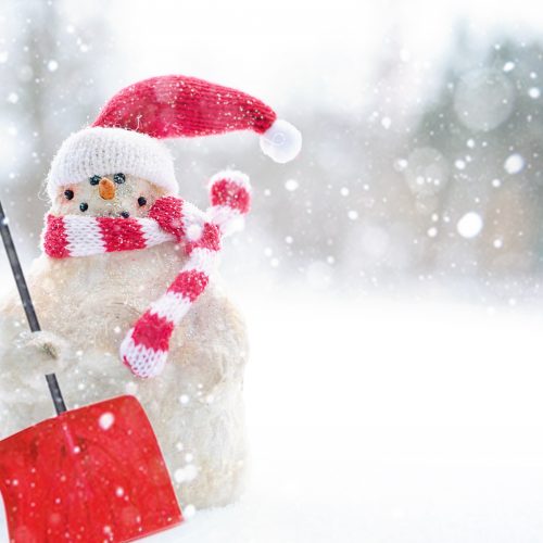 snow shovel snow man