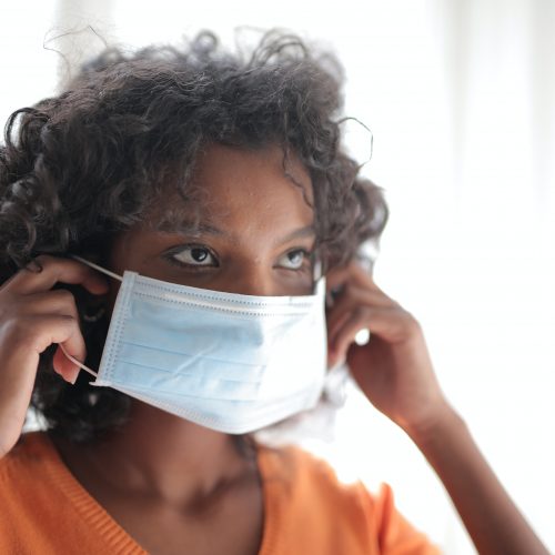 Lady with face mask