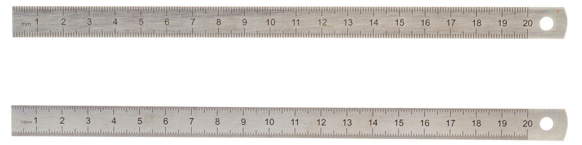 Big Horn 12-Inch Precision Stainless Steel Ruler - 4R Rigid, 1/8, 1/16, 1/32, 1/64 Scale, Model 19588