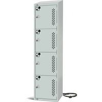 4-6 Door Charging Locker - Hasp Locks - Sloped Tops - Anti-Bacterial