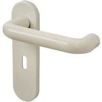 21mm Unsprung Door Handle - Keyhole Lock Set - Diamond White