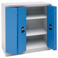 Low Metal Cabinet - 2 Space Saving Bifold/Concertina Doors - Manutan Expert