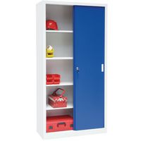 Office Storage Cupboard - 2 Sliding Doors - HxW 2x1.5m - Manutan Expert