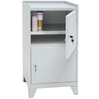 Metal Workshop Tool Storage Cabinet - 2 Door - 4 Feet - 1020x533mm - Manutan Expert