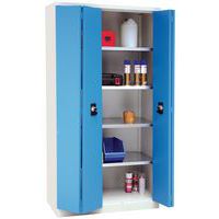 Tall Metal Cabinet - 2 Space Saving Bifold/Concertina Doors - Manutan Expert