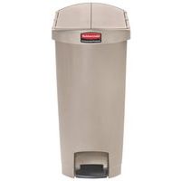 Slim Jim 50-l beige pedal bin with front-step opening - Rubbermaid