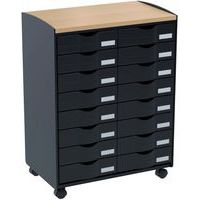 Mobile trolley with drawers - 16 drawers - Paperflow