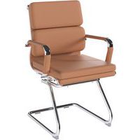 Cantilever Office Armchair - Chrome & Bonded Leather - Eliza Tinsley