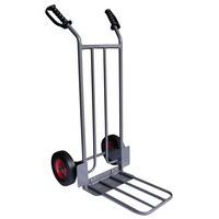Folding Steel Sack Truck - 250kg Capacity - Pneumatic Wheels - Manutan Expert