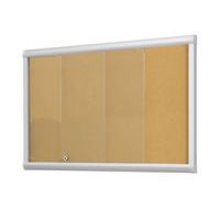 Leader indoor enclosed bulletin board with sliding doors - Cork board - Security glass door