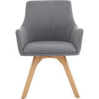 Modern Armchair - Grey Fabric & Wooden Legs - Reception & Break Rooms