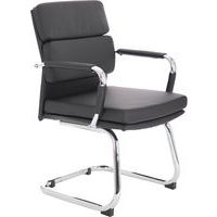 Cantilever Executive Chair - Black Soft Leather - Medium Back & Arms
