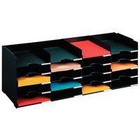 Horizontal multi-compartment organiser - Black - Paperflow