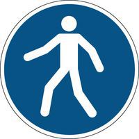 Round mandatory sign - Use the walkway - Rigid