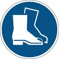 Round mandatory sign - Protective footwear must be worn - Rigid