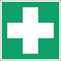 Square emergency and evacuation sign - First aid - Photoluminescent and rigid