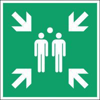 Evacuation sign - Evacuation assembly point - Rigid