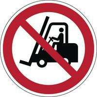Round prohibition sign - No industrial vehicles - Rigid